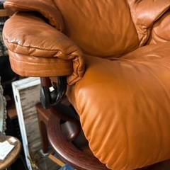 【武蔵小山店】 Ekornes エコーネス Reno S レノ 本革 ストレスレスチェア オットマン 付き 1人掛け リクライニング チェア ブラウン 1P ソファ 椅子 イスの画像