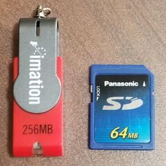 USBメモリ 256MB　SDカード 64MB