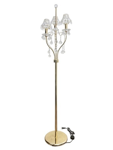 ◯手渡しのみ フロアスタンド クリスタル ガラス シャンデリア ランプ ライト 照明器具 クラシカル エレガント 158cm 中古 ジモティ姫路