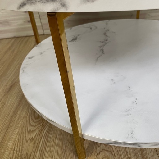 大理石 テーブル 大理石柄リビングテーブル 丸テーブル[幅69] | 【公式