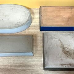 【G948】華道具/水盤/花器/フラワーベース/生け花/陶器/四角/丸形/まとめて/4個/中古の画像