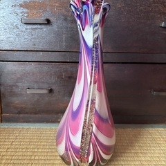 大きめガラス花瓶　昭和レトロ　ヴィンテージ　アンティークの画像