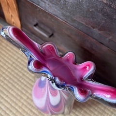 大きめガラス花瓶　昭和レトロ　ヴィンテージ　アンティークの画像