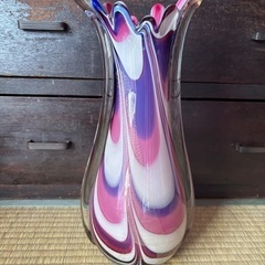 大きめガラス花瓶　昭和レトロ　ヴィンテージ　アンティーク