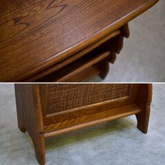 ≪zyt2075ジ≫ karimoku/カリモク家具 スリッパラック コロニアルシリーズ レトロ/カントリー/アンティーク調/電話台/玄関収納/中古家具/宮城県仙台市 70404-01の画像