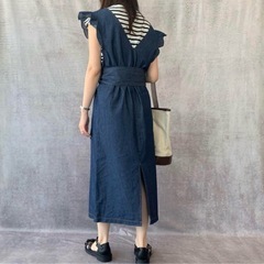 新品♡デニムワンピースMの画像