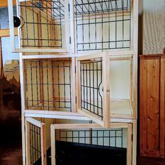 猫用ケージ3段【木製】ナチュラルワンの画像