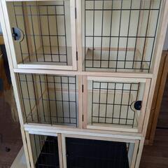 猫用ケージ3段【木製】ナチュラルワンの画像