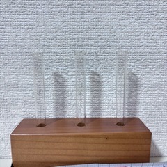 【最終価格】　試験管　花瓶　一輪挿　木製スタンド　フラワーベース　韓国　雑貨　可愛い　シンプル　飾り　置き物の画像