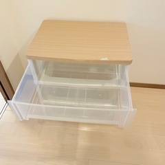 ニトリ　衣類ケース　3段　木目調天板の画像