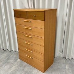 KD-44【新入荷　リサイクル品】ハイチェスト　ナチュラルの画像