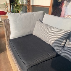 ★極上 完売品 東京マンション屋根有りバルコニーで使用  IKEA SOLLERON アウトドアソファ 耐水 2Pの画像