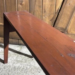 古い 木製 ベンチ 長椅子 幅91cm 花台 飾り台 腰掛け 古道具 昭和レトロの画像