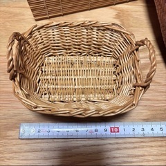 カゴ　かご　籠　３点　セット　すだれ　蓋付き　ミニ　大きめ　まとめて　まとめ売り　未使用　収納　ケース　家具の画像
