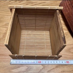 カゴ　かご　籠　３点　セット　すだれ　蓋付き　ミニ　大きめ　まとめて　まとめ売り　未使用　収納　ケース　家具の画像