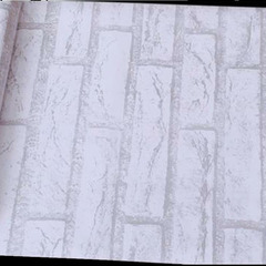 DIY 壁紙 シール 黒ライン 白レンガ　貼付シール 45cm×10m リフォームの画像