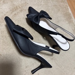 パンプス リボン付き 試着のみの画像