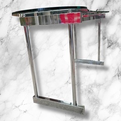 スタイリッシュなガラス製デスク テーブル 幅154cm の画像