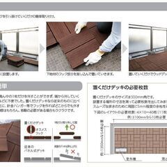 数量限定　激安処分　置くだけデッキ　スタンダードダークグレイ　ウッドデッキ　訳アリ　人工木材　DIY　床材　日本製　国産　ベランダ　バルコニー　ガーデン　庭の画像