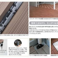 数量限定　激安処分　置くだけデッキ　スタンダードダークグレイ　ウッドデッキ　訳アリ　人工木材　DIY　床材　日本製　国産　ベランダ　バルコニー　ガーデン　庭の画像