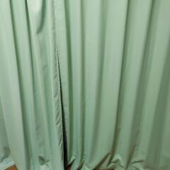 カーテン　緑系　の画像