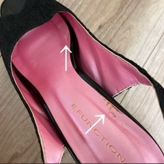 オープントゥパンプス ブラック×ピンクSの画像