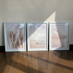 【シーイン】北欧風 サンセット風景 ウォールアート 3枚1セットの画像