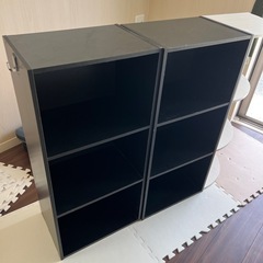 黒　カラーボックス　2個
