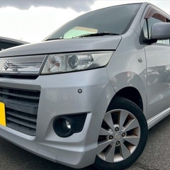フォロワー割実施中‼️‼️低走行6万キロ台‼️月々9千円〜分割払い可‼️ 車検2年付き！【名義変更代込み】☆スズキ ワゴンRスティングレー☆Bluetoothナビ付き☆走行中DVD見れます☆シートカバー付き☆プッシュスタート☆ドライブレコーダー付きのフル装備☆純正アルミ☆事故修復歴無し☆そのまま乗って帰れます！の画像