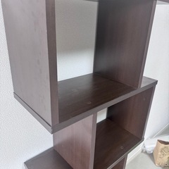 お洒落なウッド棚　ブラウン　の画像