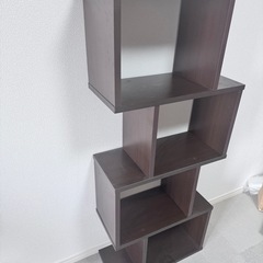 お洒落なウッド棚　ブラウン　の画像