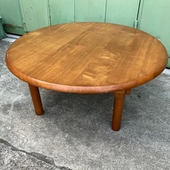 【折りたたみ式】座卓　ローテーブル　ちゃぶ台　木製　ウッド【直径75×高32.5cm】の画像