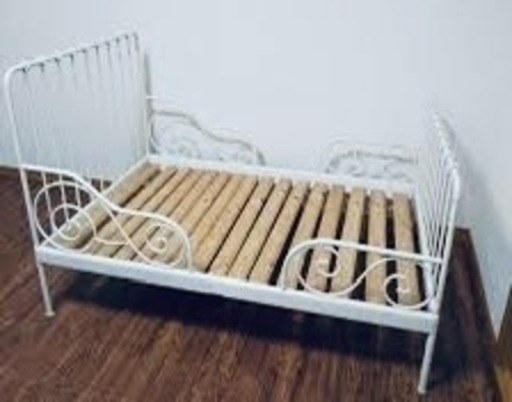 MINNEN ミンネン 伸長式ベッド, グレーブルー, 80x200 cm - IKEA
