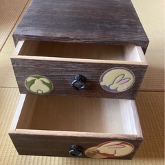 兎の木箱　昭和レトロ 小物入れの画像