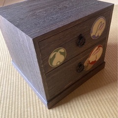 兎の木箱　昭和レトロ 小物入れの画像