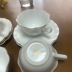 コーヒーカップ5脚セット　タチキチ　白　金縁の画像