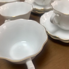 コーヒーカップ5脚セット　タチキチ　白　金縁の画像