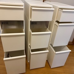 ベルメゾン ゴミ箱　分別ダストボックス3個 連結用ステンレス天板付