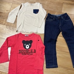 mikihouse DOUBLE.B ロングTシャツ デニム　ズボン