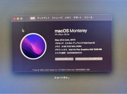 【直接引き渡しのみ】 Apple iMac 21.5インチ 2019年購入