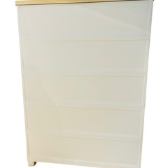 【定価21800円未使用展示品】5段 タンス 75cm 天馬 フィッツプラス F7505 引出しロック付き 脚付きの画像