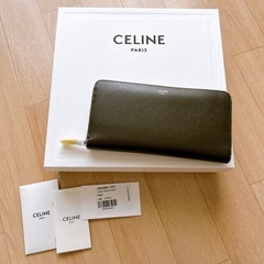 CELINE ラウンドファスナー 長財布 KHAKI の画像