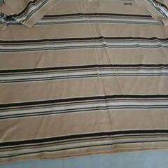 Le TIGRE ビックサイズXXXL　ベージュストライプ　ポロシャツ　made in USAの画像