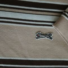 Le TIGRE ビックサイズXXXL　ベージュストライプ　ポロシャツ　made in USAの画像