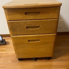 そで机　木製3段の画像