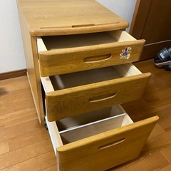 そで机　木製3段の画像