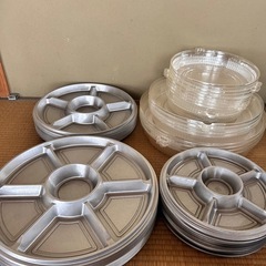 オードブル容器　サイズ　3種類　大中小　飲食店　パック　オードブル　テイクアウト　蓋付き　弁当　梱包　厨房　詰め合わせ　まとめの画像