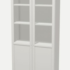 【IKEA BILLY／ビリー　ガラス扉キャビネット＋高さ延長ラック】