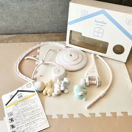 【最安値挑戦】 ファミリアベビーメリーベッド&フロアー2WAY・電動 (みる オルゴール