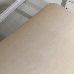 0419-173 ※黄ばみ、汚れあり　棚付き折りたたみテーブルの画像